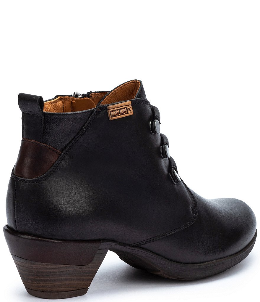 Pikolinos Rotterdam 902 Leather Side Zip Block Heel Booties