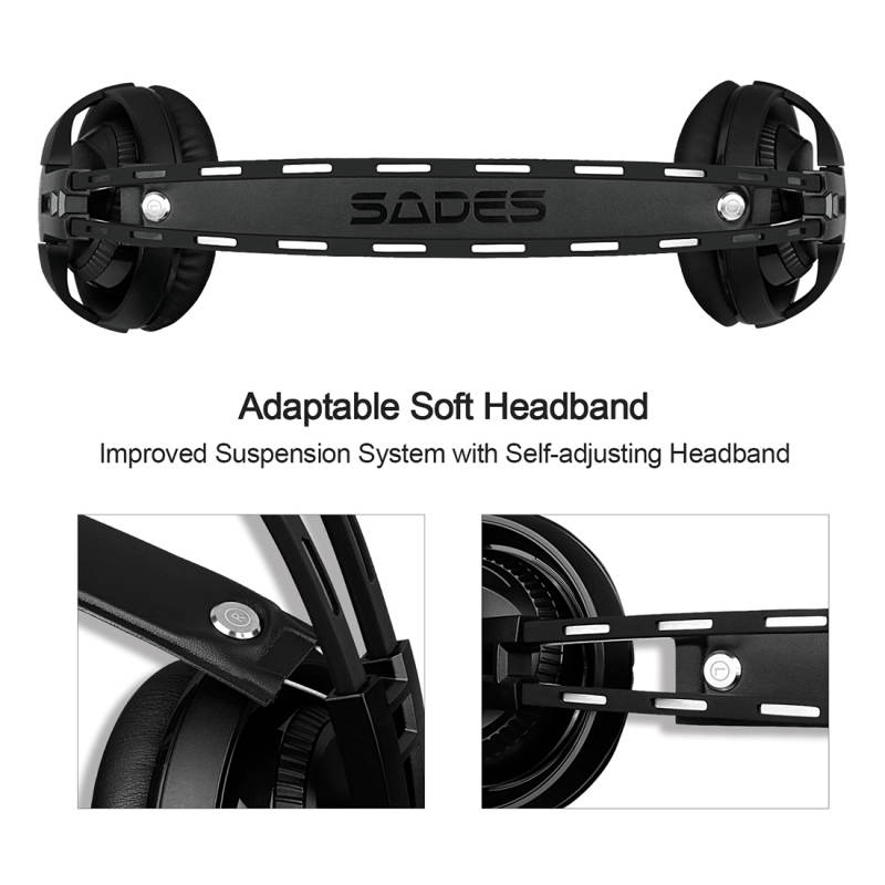 R2 USB Gaming Headset 7.1 Channel Wired Headphone with Wire Control + Mic + Breathing Light for PC, Laptop (Black)