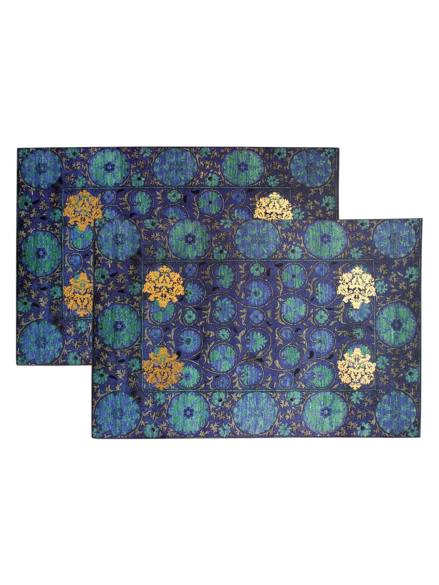 Karo Vamika Navy Wooden Placemats - Set of 6
