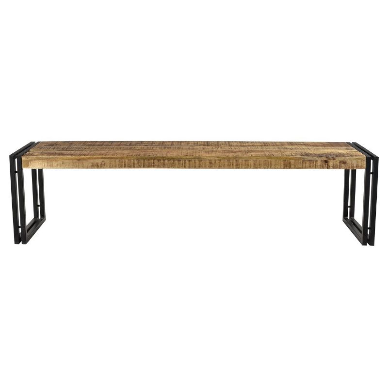 Handcrafted Reclaimed 60" Wood Bench with Iron Legs - Timbergirl