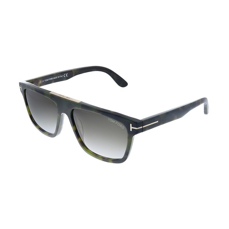 Tom Ford Cecilio-02  55B Unisex Rectangle Sunglasses Green Havana 57mm