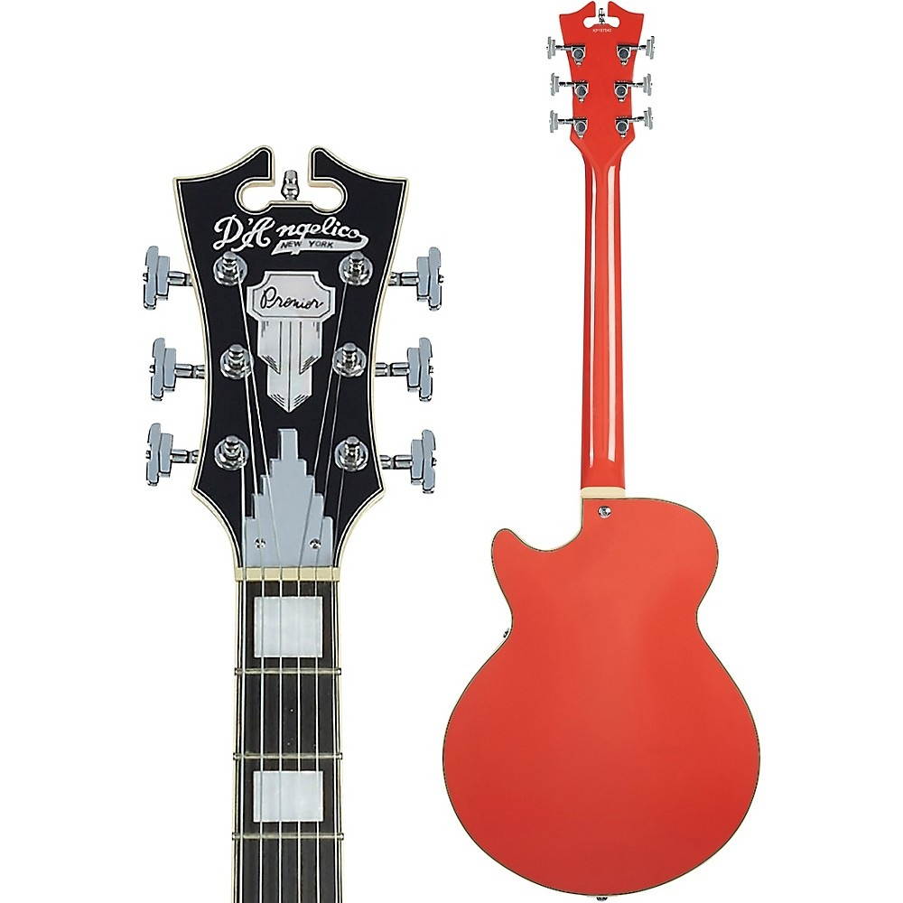 D'Angelico Premier SS Semi-Hollow Electric Guitar with Stairstep Tailpiece Fiesta Red