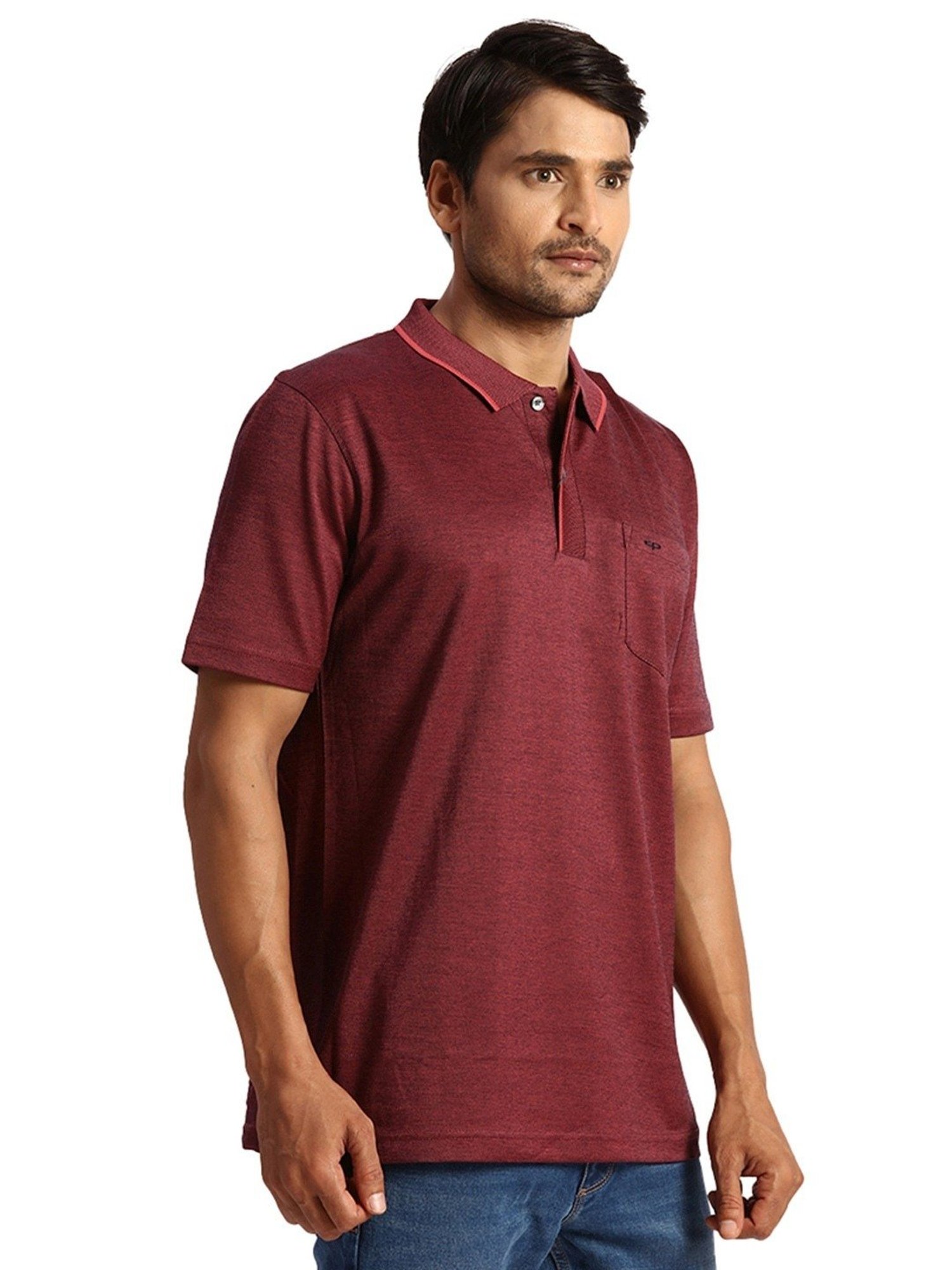 ColorPlus Orange Cotton Classic Fit Polo T-Shirt