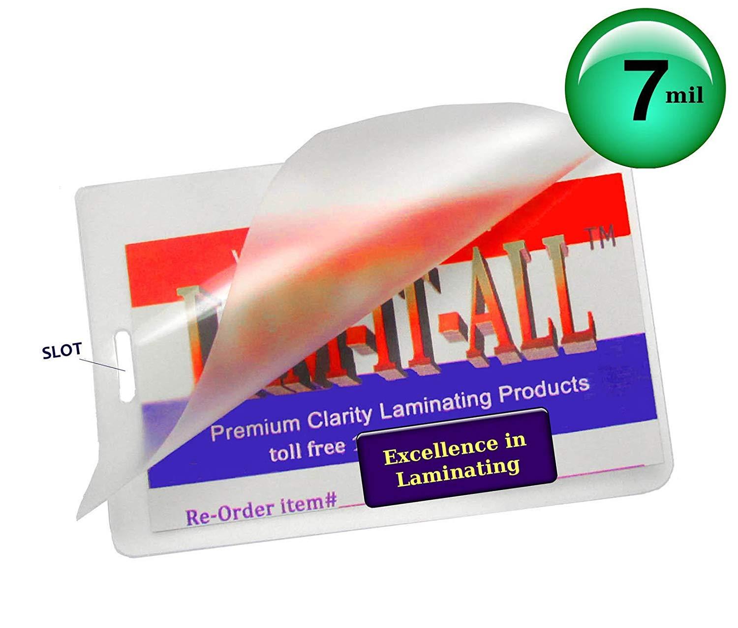 Hot 7 Mil Luggage Tag Laminating Pouches With Slot [Pack of 100] 2-1/2 X 4-1/4 Clear by LAM-IT-ALL