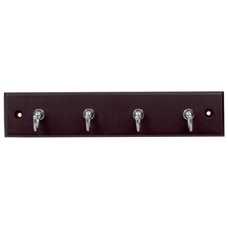 Home Basics 4 Hook Wall Mounted Key Rack, Cherry