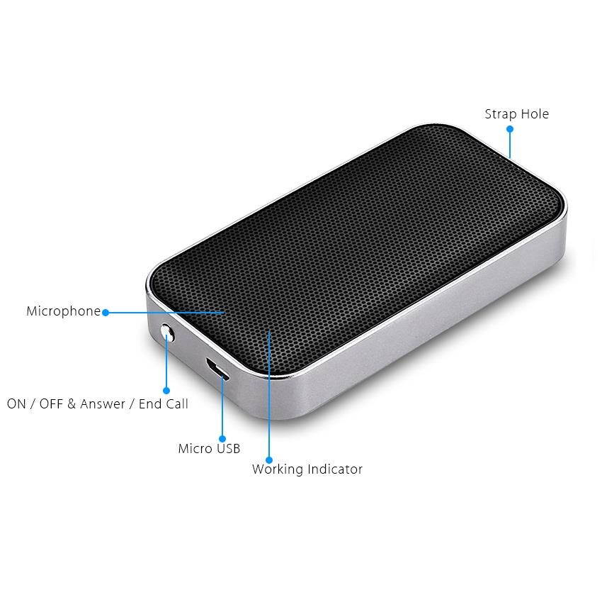 Portable Pocket Wireless Bluetooth Speaker Mini Small Metal Music Sound Box Handsfree Outdoor Bass Subwoofer for phone-Black