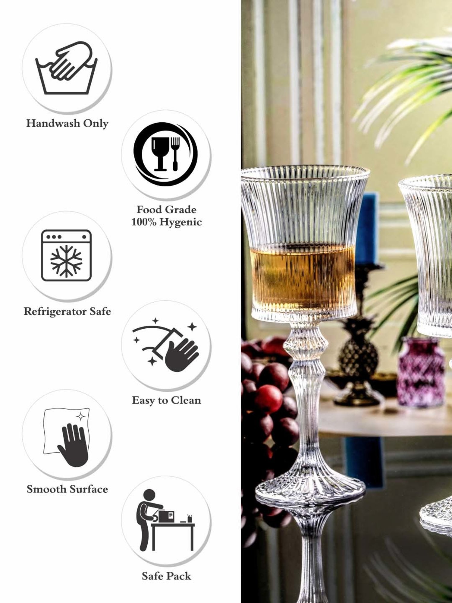 Goodhomes Transparent Stem Glass (0.28 L) - Set of 6