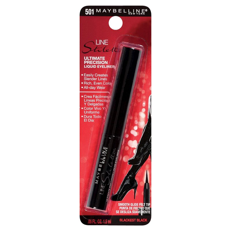 Maybelline Line Stiletto Ultimate Precision Liquid Eye Liner 01 Blackest Black 0.05 fl oz
