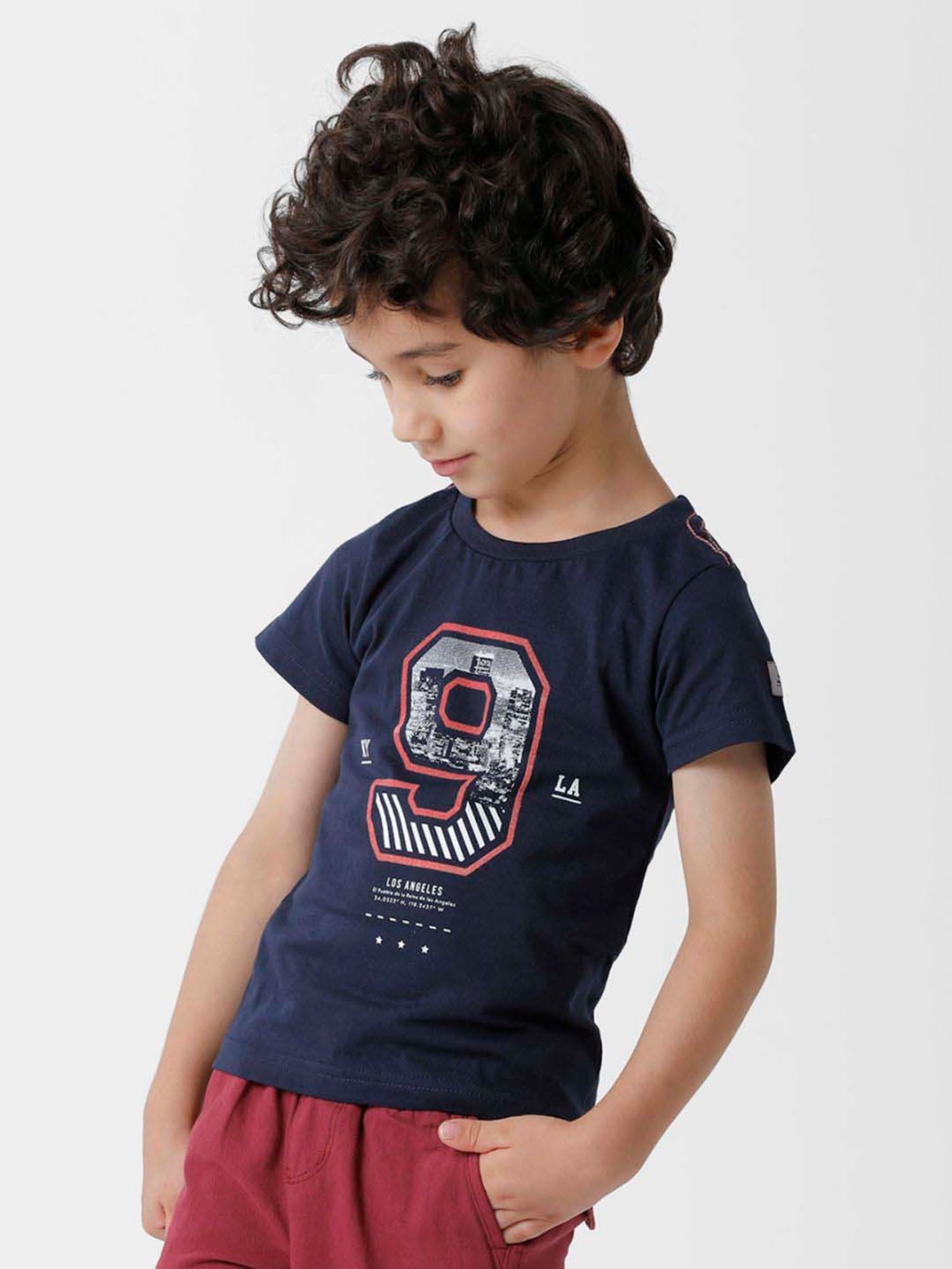 Kate & Oscar Kids Navy Cotton Printed T-Shirt