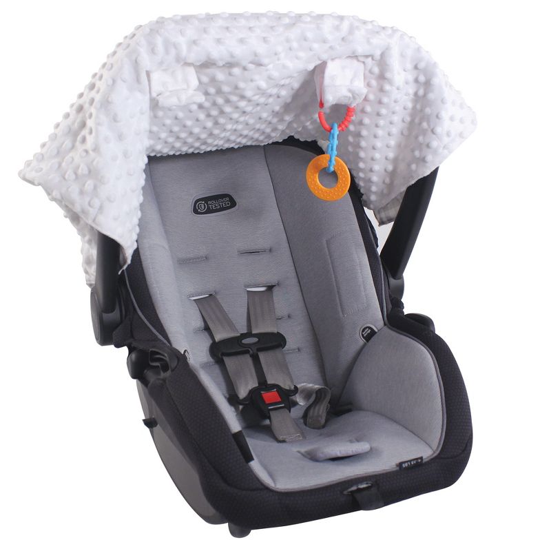 Hudson Baby Infant Unisex Reversible Car Seat and Stroller Canopy, Gray Trellis, One Size