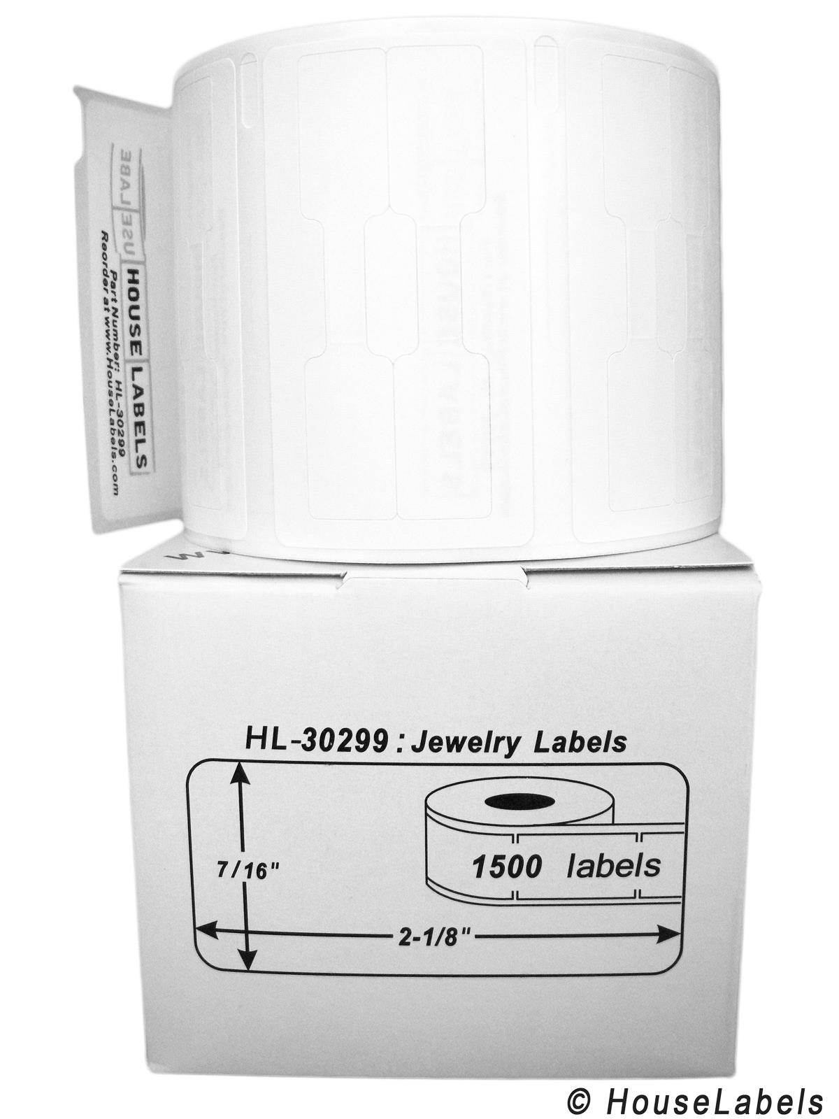 DYMO-Compatible 30299 Jewelry Labels (7/16" x 2-1/8") -- BPA Free! (12 Rolls; 1,500 Labels per Roll)