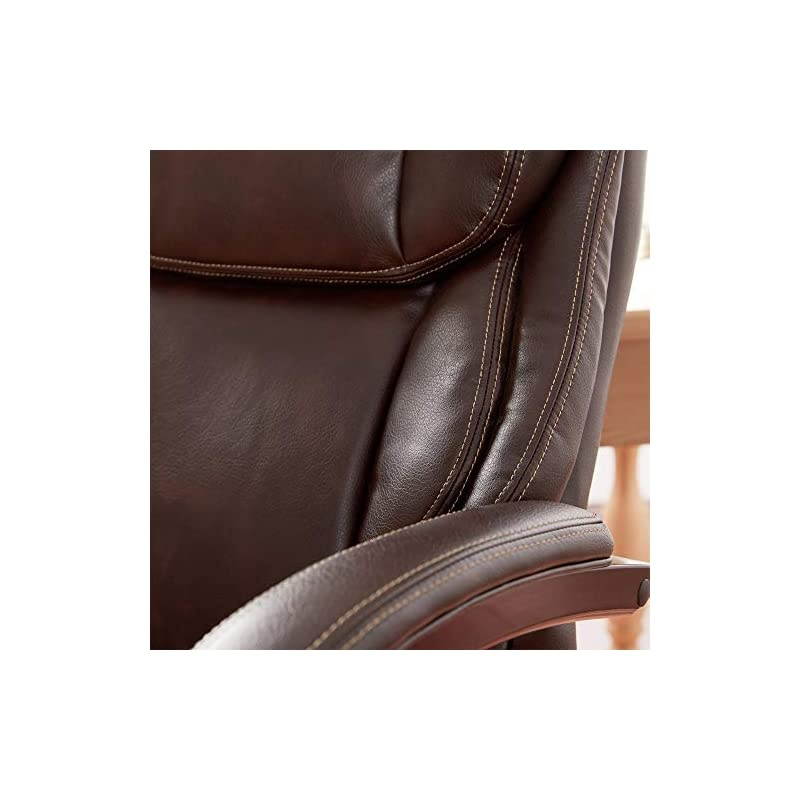 Bellamy Bonded Leather Executive Office Chair with Memory Foam Cushions, Brown