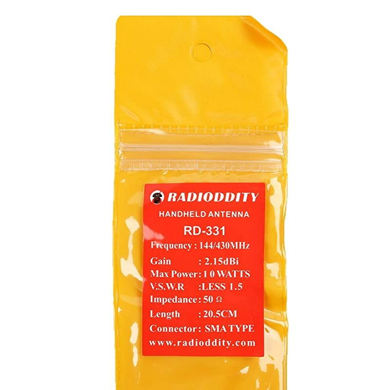 RD331 High Gain Dual Band Handheld Antenna SMA Male for Wouxun TYT YAESU VX3R VX5R VX6R VX7R  GD77 GD77S Walkie Talkie VHFUHF 136174400470MHz 807in