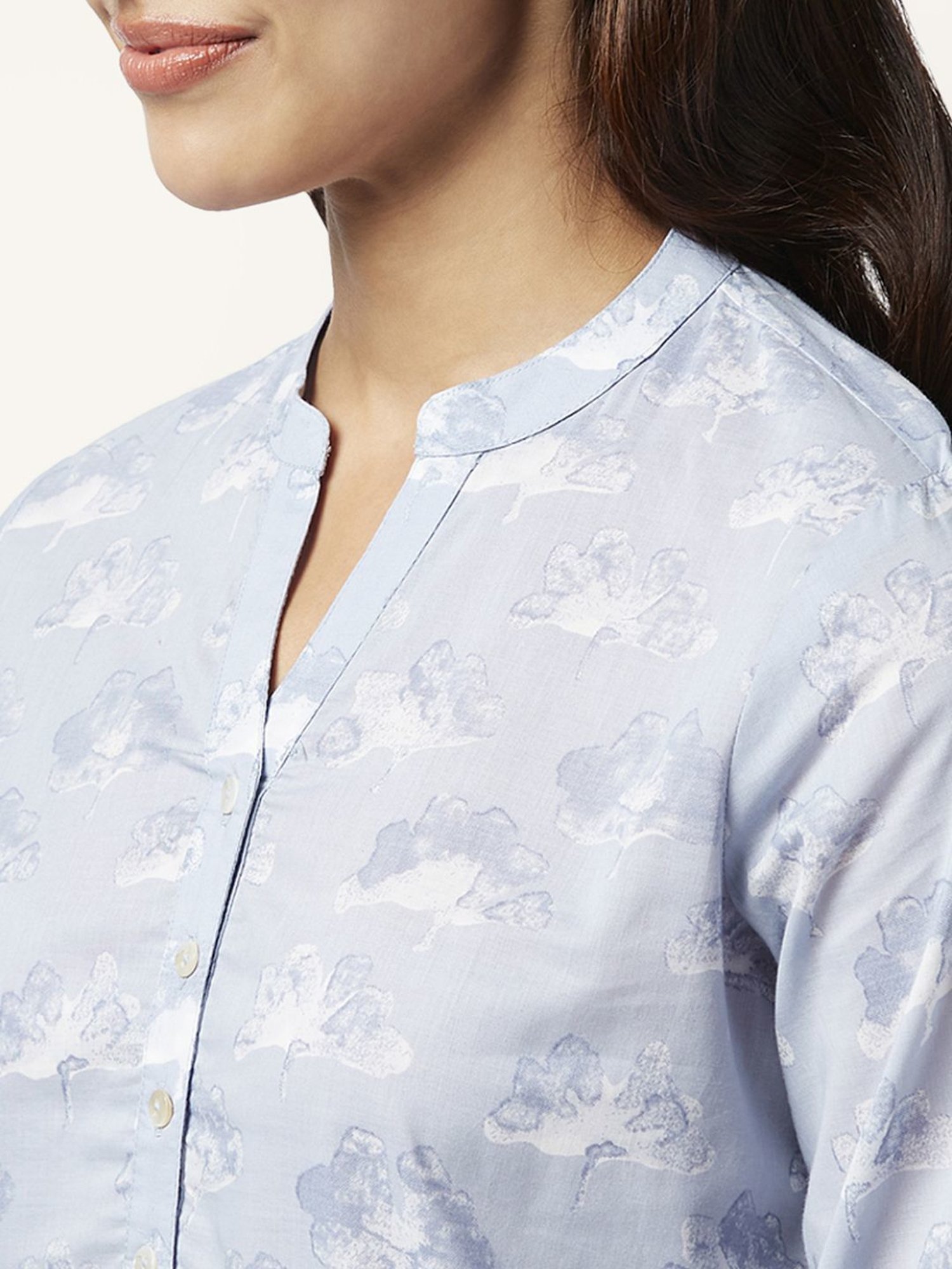 Akkriti by Pantaloons Blue Cotton Printed Tunic