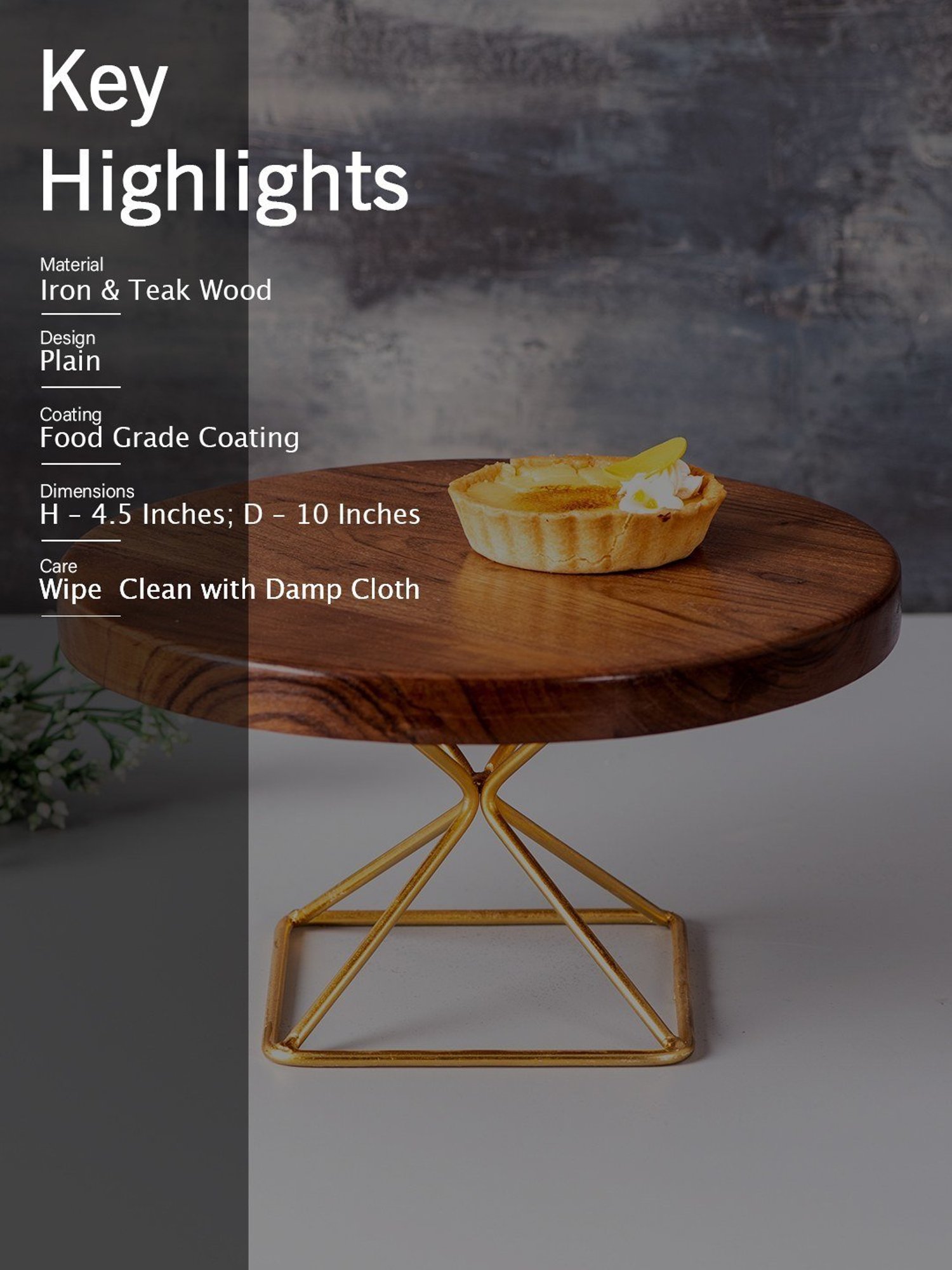 India Circus Color Bordered Blue Bone China Cake Stand