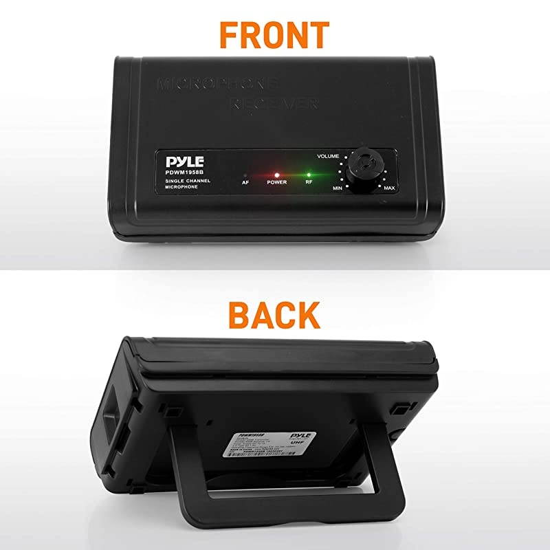 Compact UHF Wireless Microphone System - Pro Portable 1 Channel Desktop Digital Mic Receiver Set w/Belt-Pack Transmitter, Receiver, Headset and Lavalier Mics, Battery, for Home, PA -  PDWM1958B