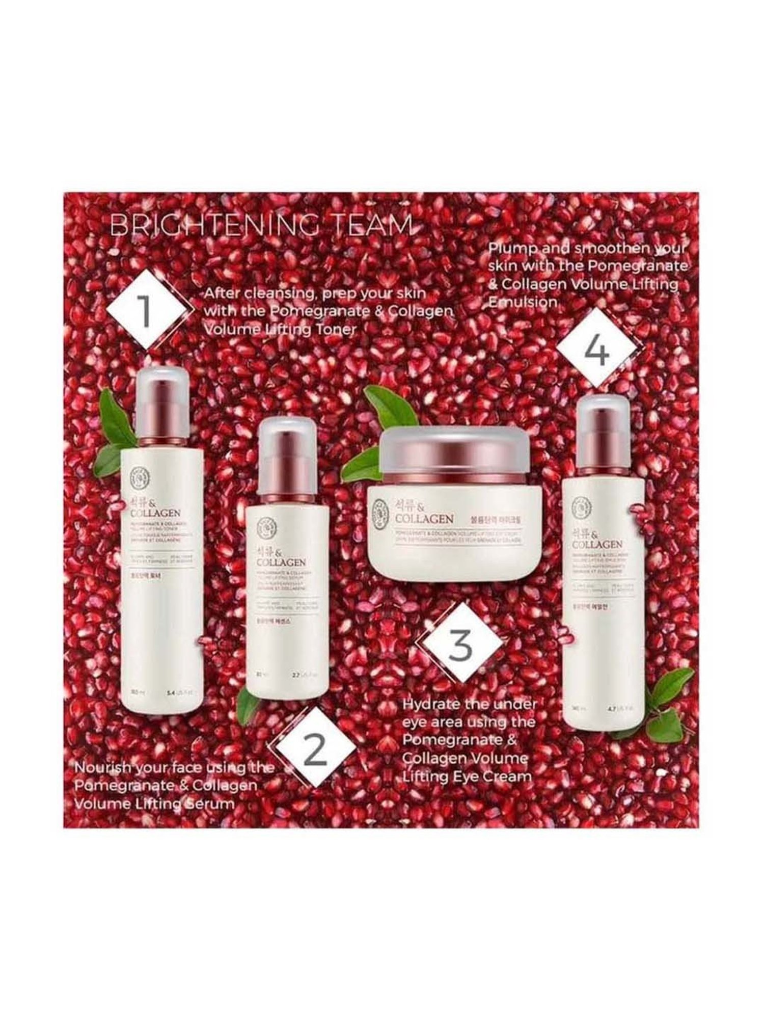 The Face Shop Pomegranate & Collagen Volume Lifting Emulsion with 10% Marine Collagen - 140 ml