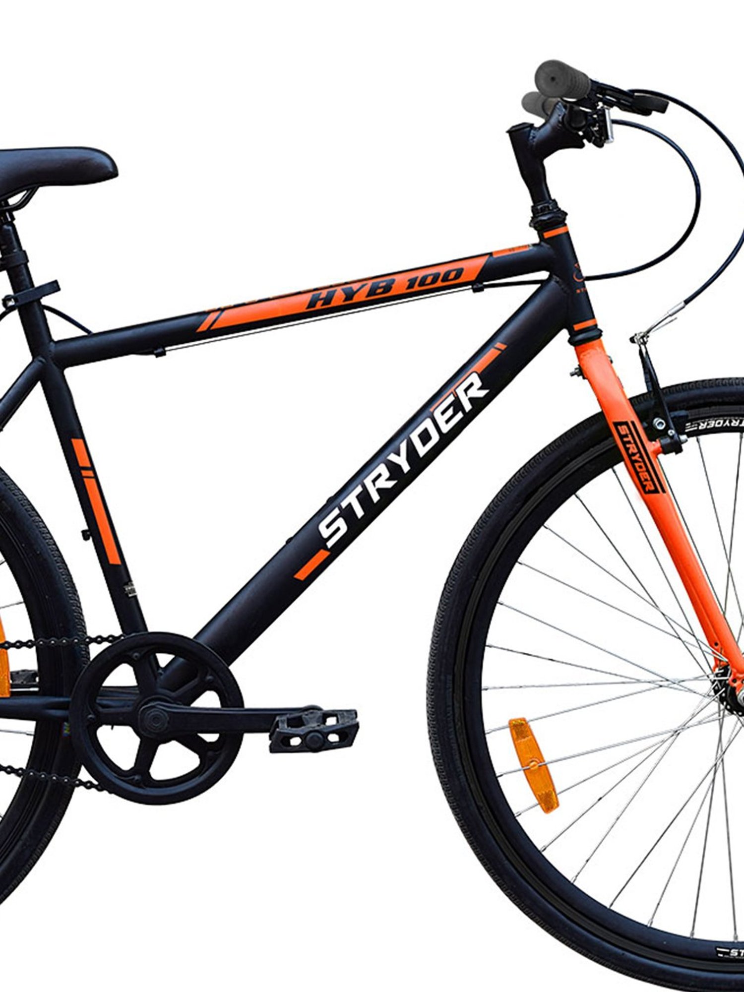 Stryder HYBRID-100 Black & Orange 700C Bicycle (19 inch Wheel)