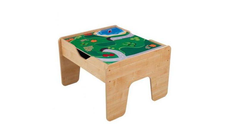 KidKraft 2-in-1 Activity Play Table with Plastic Building Block Board Multicolor