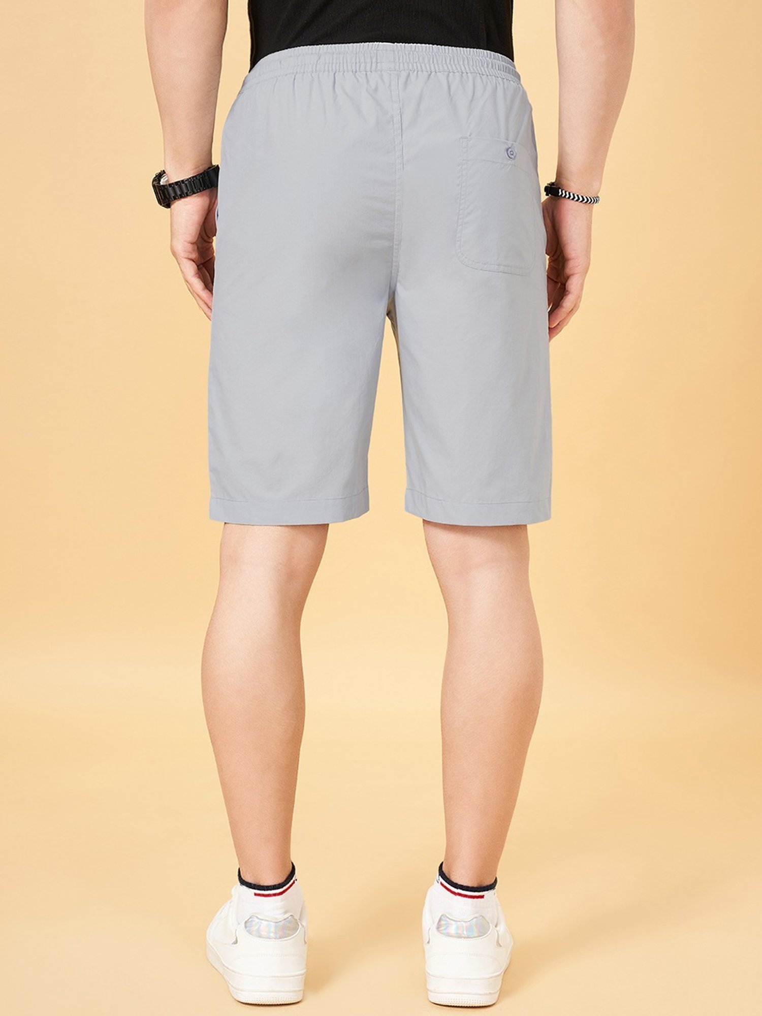 Urban Ranger By Pantaloons Celestial Blue Cotton Regular Fit Shorts