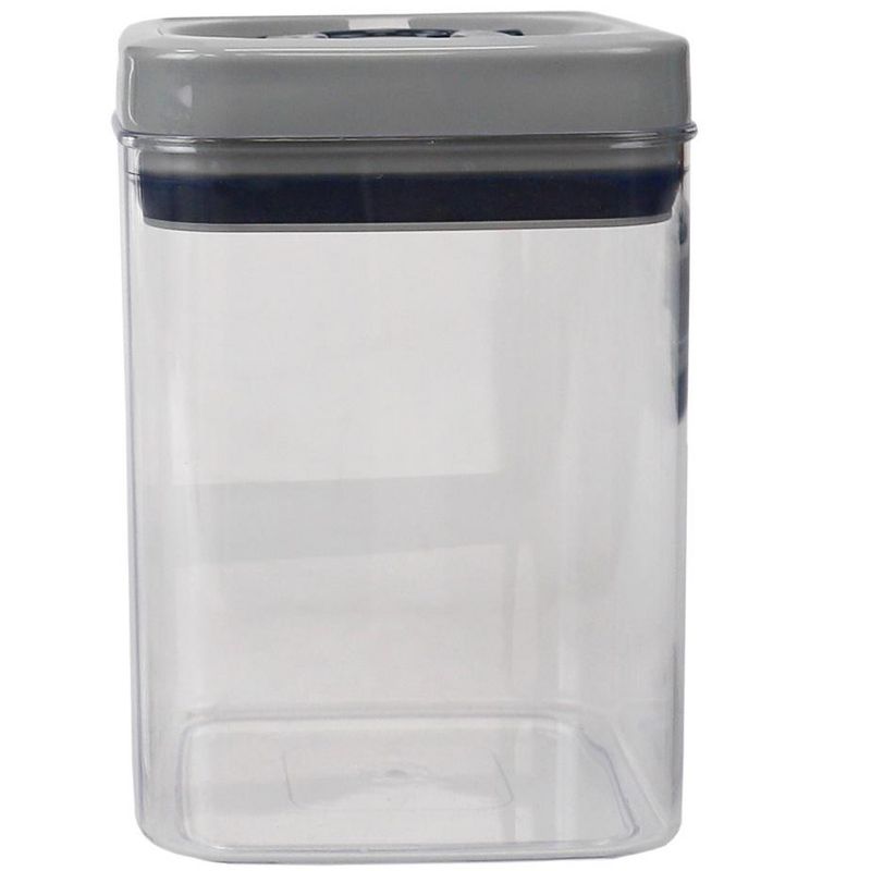 Michael Graves Design Twist &lsquo;N Lock Square 1.7 Liter Clear Plastic Canister, Indigo