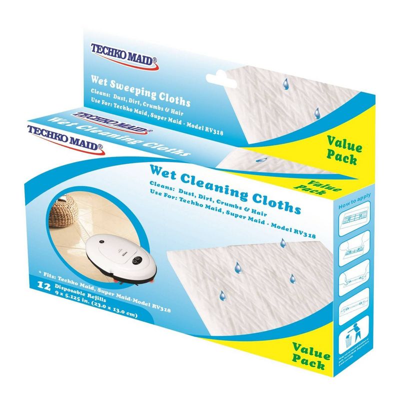KOBOT Disposable Wet Cleaning Cloths (12pk) for RV337 & RV351