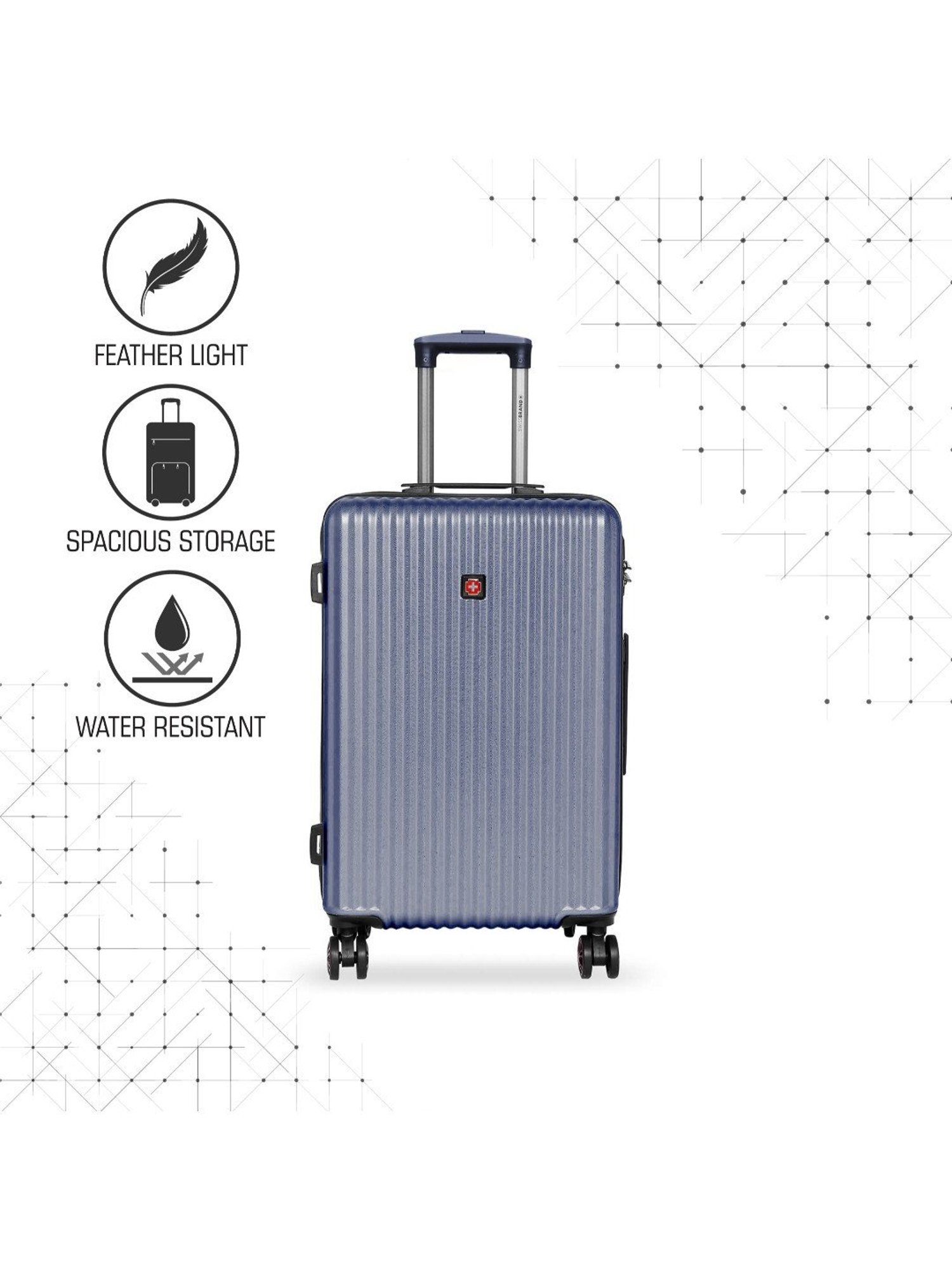 Swiss Brand Riga Grey Medium Hard Trolley Bag - 24 cm