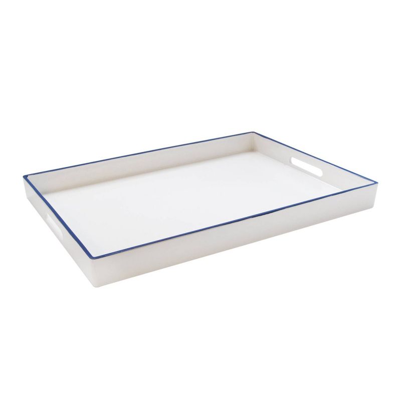 Trina Turk Rectangle Tray - White & Blue