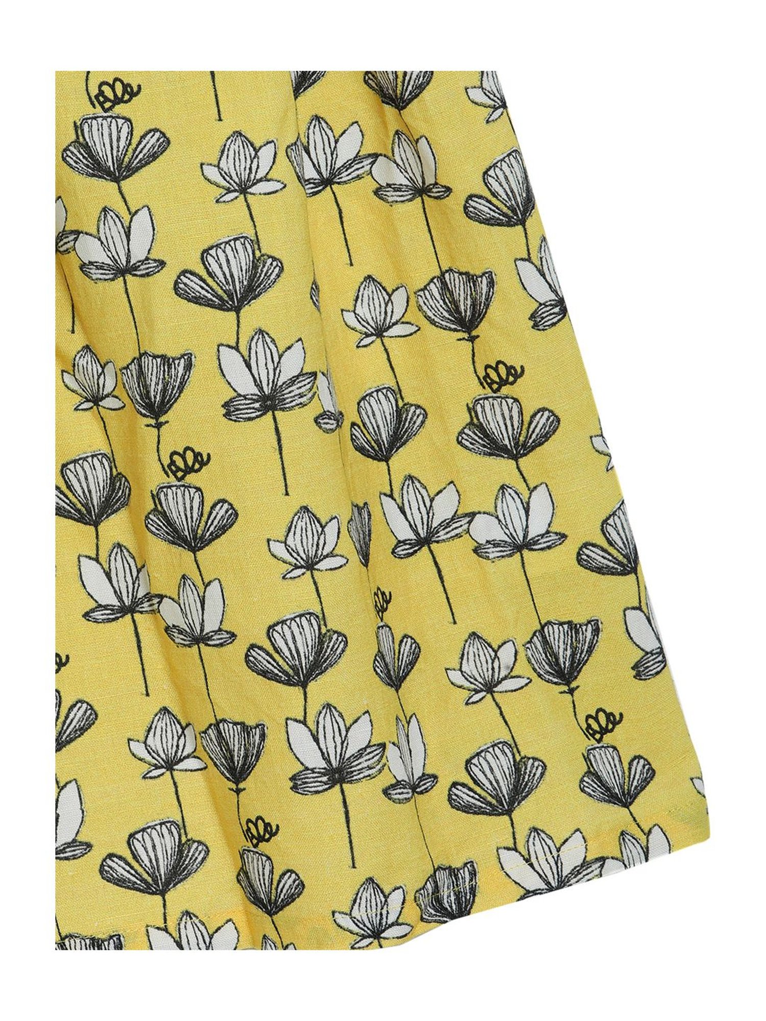 Elle Kids Yellow Cotton Printed Dress