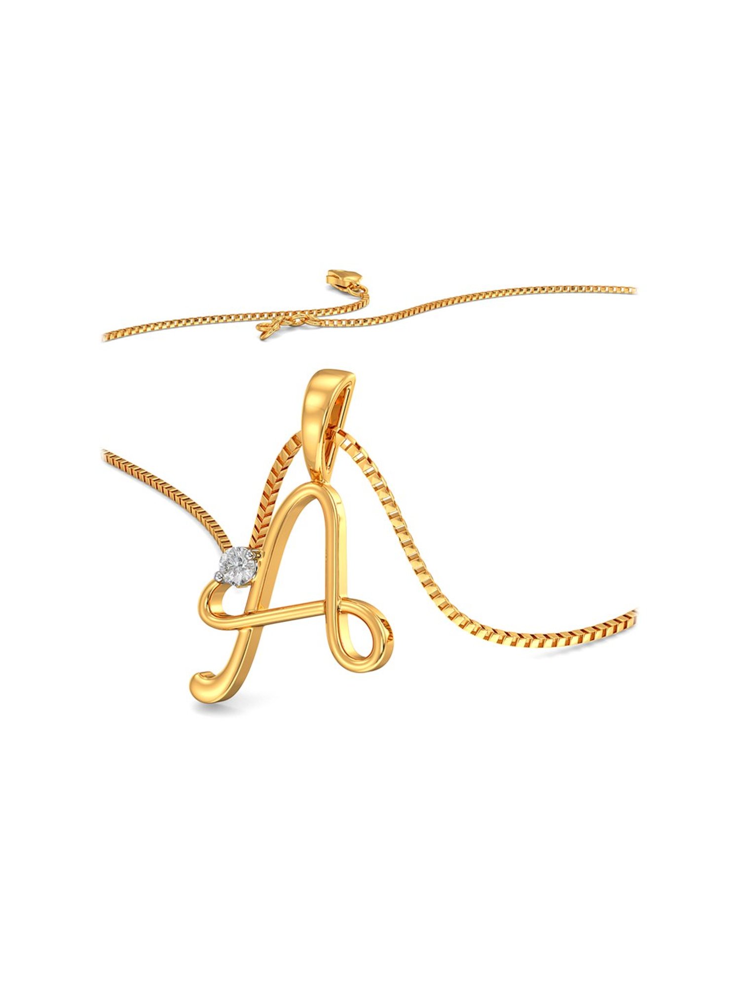 Mia by Tanishq Dual Radiance 18k Gold & Diamond Pendant with Chain