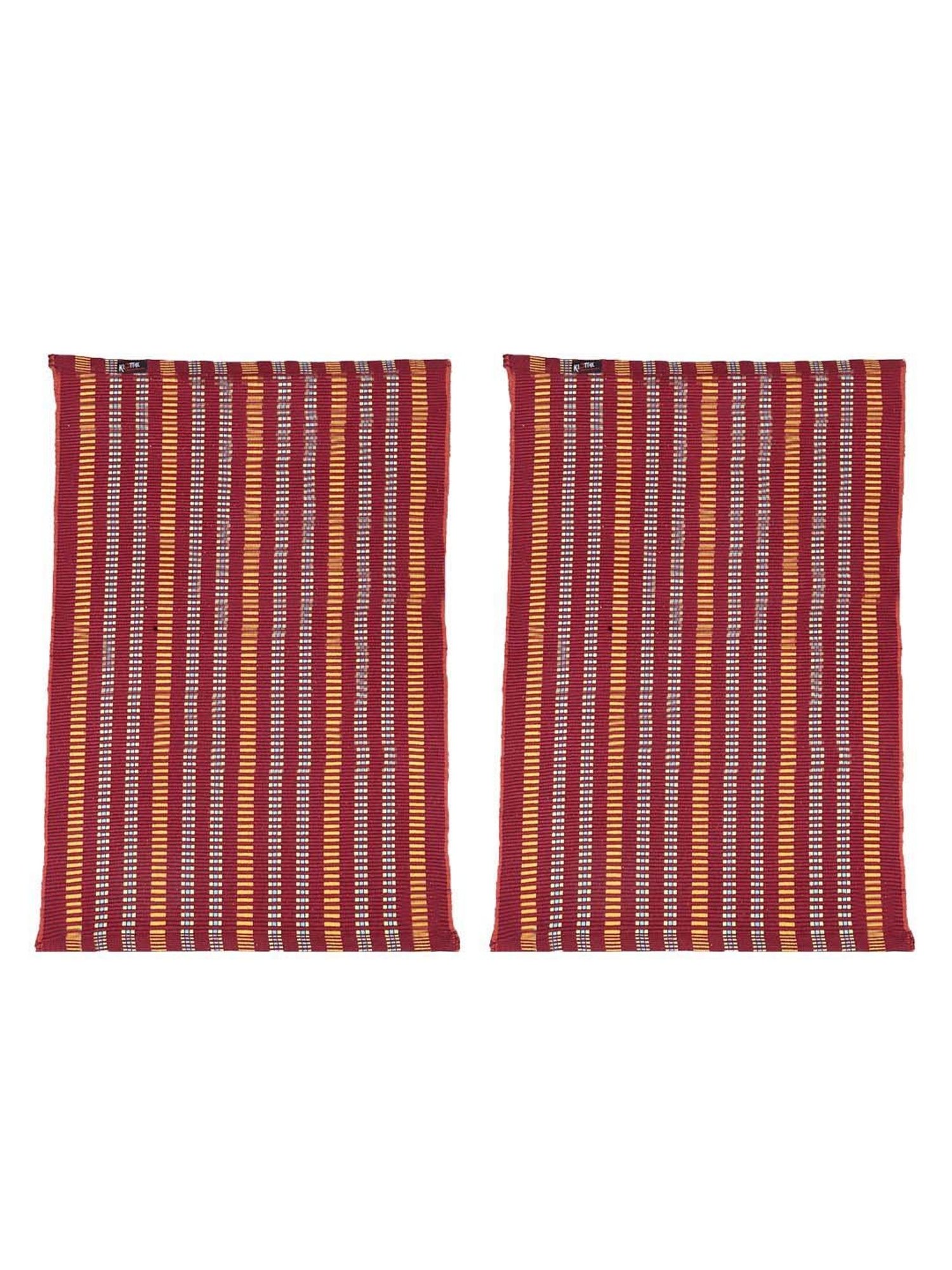 Klotthe Red Cotton 300 GSM Multipurpose Mats - Set of 2