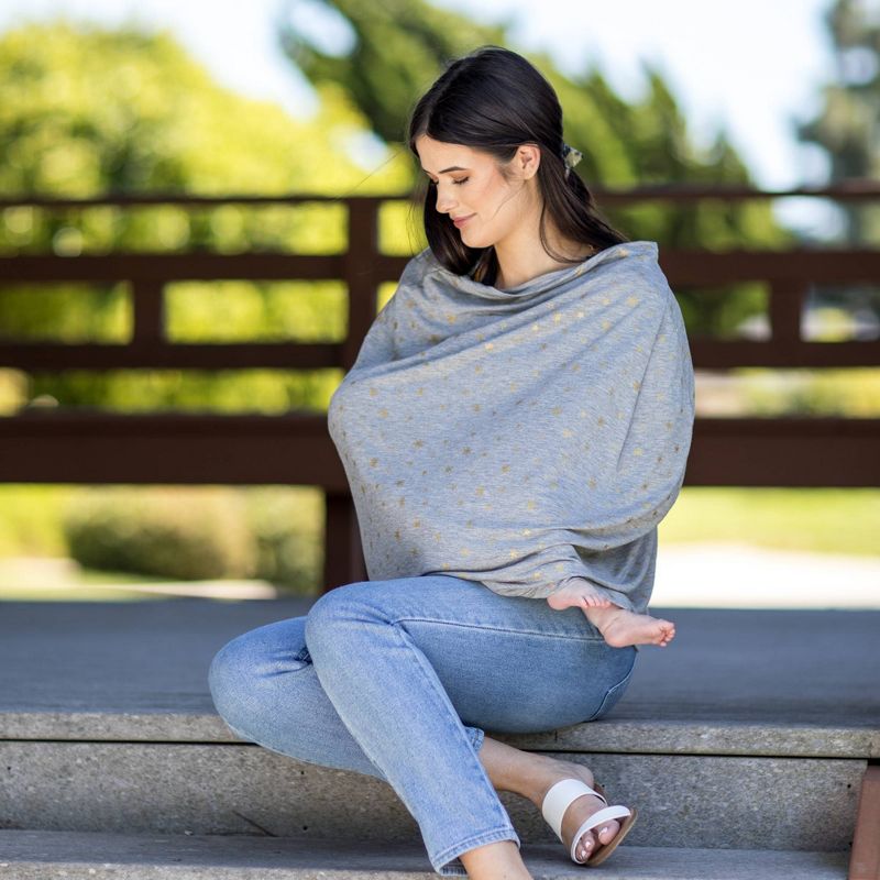 J.L. Childress 4-in-1 Multi-Use Cover Gray Gold Stars