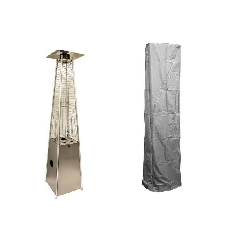 Square Glass Tube Patio Heater Cover - Silver - AZ Patio Covers