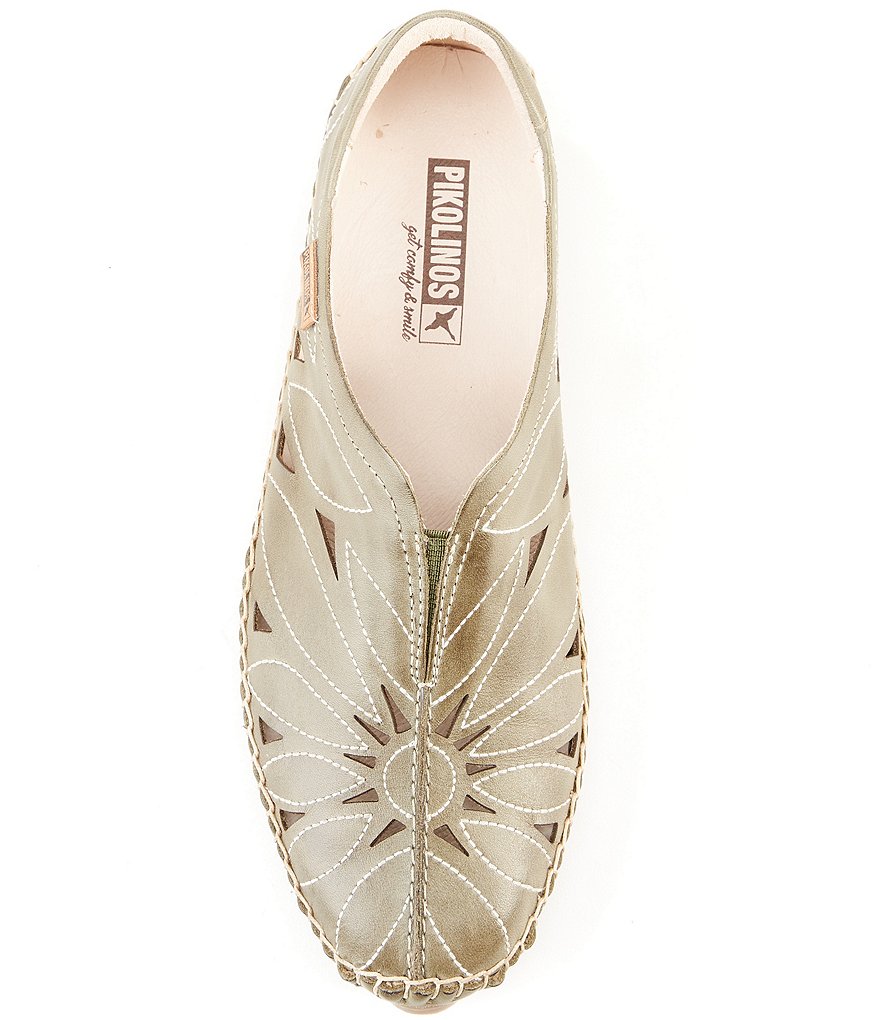 Pikolinos Jerez Floral Leather Cut-Out Detail Slip-On Moccasins