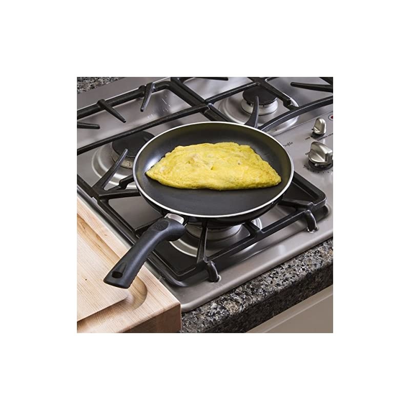 Cookware Non-Stick Fry Pan With Handle, Aluminum, 9.5", Black