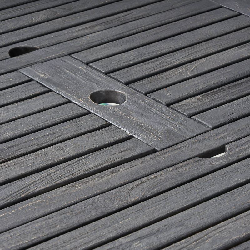 Nadia 9pc Wood and Wicker Expandable Dining Set Gray - Christopher Knight Home