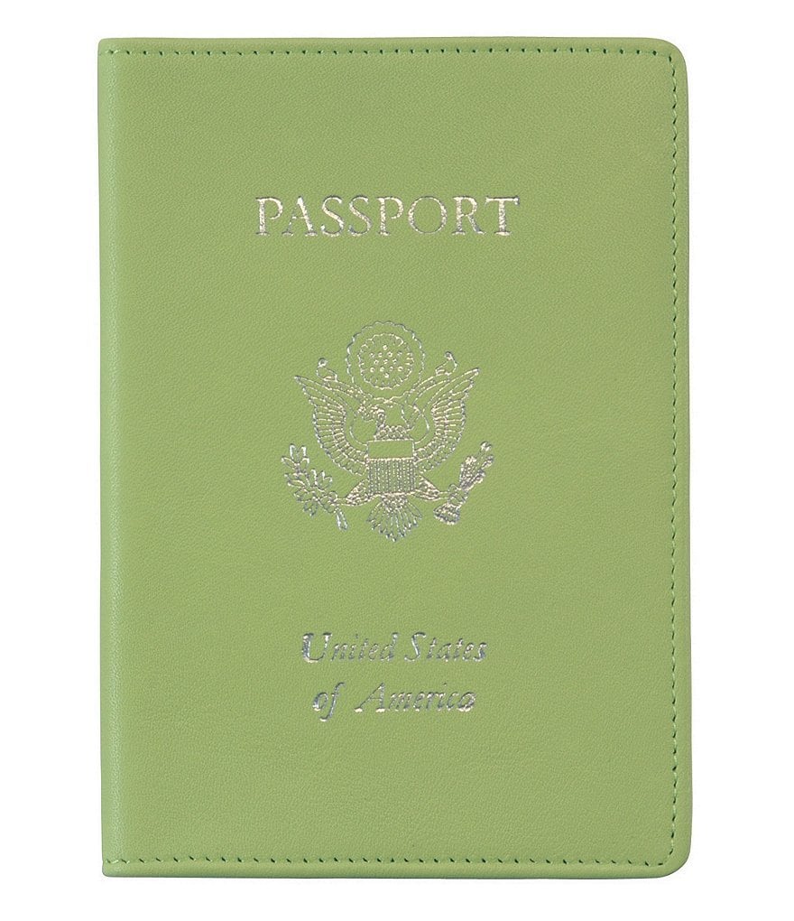 ROYCE New York RFID Blocking Gold Lettered Passport Case