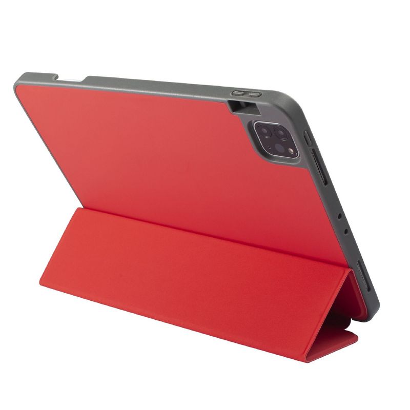 Insten - Soft TPU Tablet Case For iPad Pro 12.9" 2020, Multifold Stand, Magnetic Cover Auto Sleep/Wake, Pencil Charging, Red