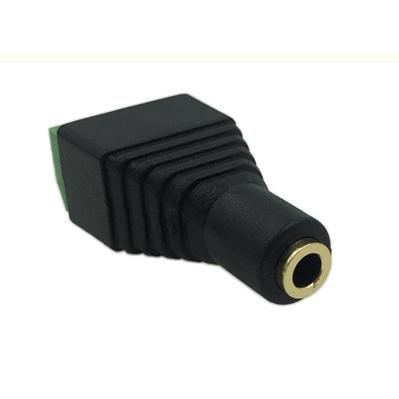 3.5mm Stereo Audio Video Female Jack to 3 Screw Terminal Female Headphone Replacement Solderless Balum Converter Adapter (2-Pack)