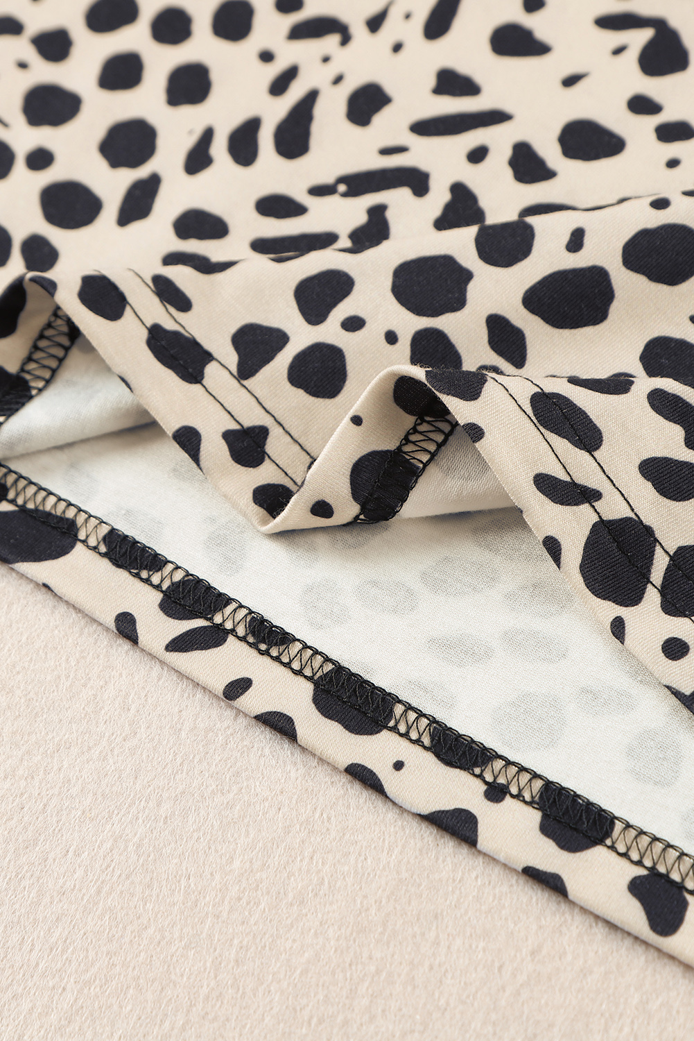 Black Gradient Leopard Split Neck Tank Top