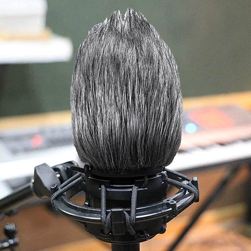 AT2020 Pop Filter Windscreen Furry WindscreenFur Foam Wind Cover for Audio Technica Microphone AT2020+ AT2035 AT4040 by