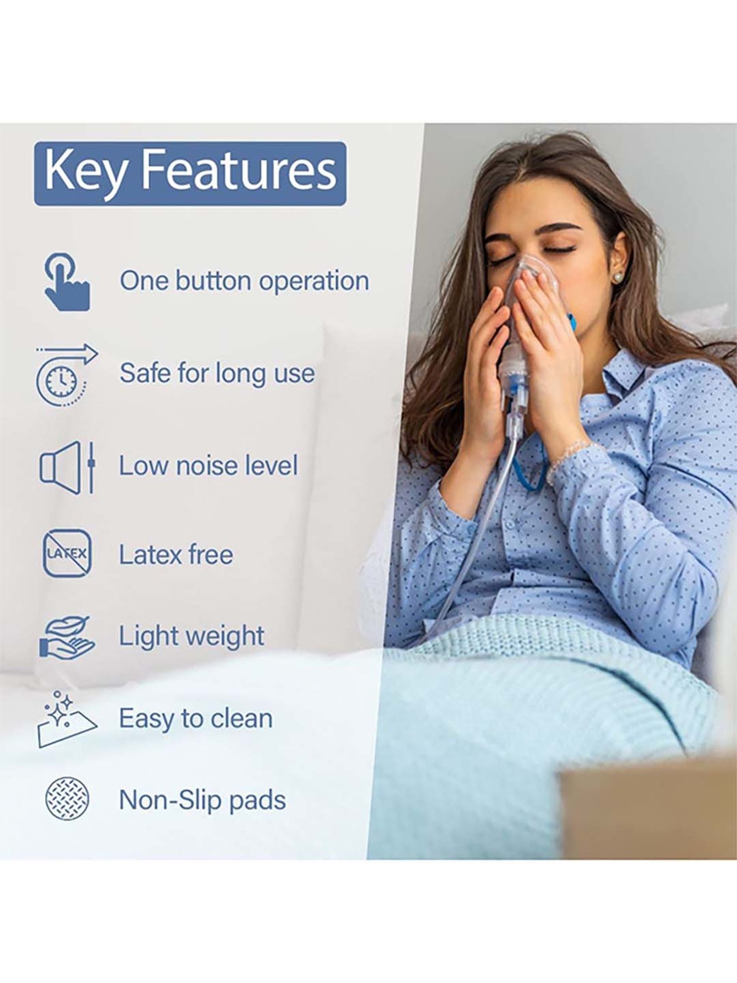 Ozocheck Smart Compressor Nebulizer Machine with Child & Adult Mask (White)