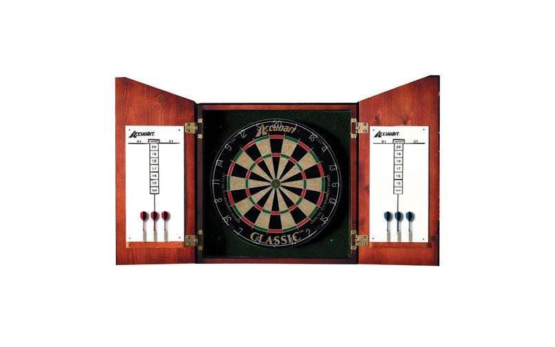 Accudart Union Jack Solid Wood Dartboard Cabinet Set