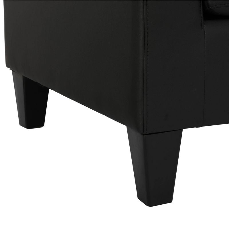 Zakari Faux Leather Modern Sofa with Tufting Black - Dorel Living