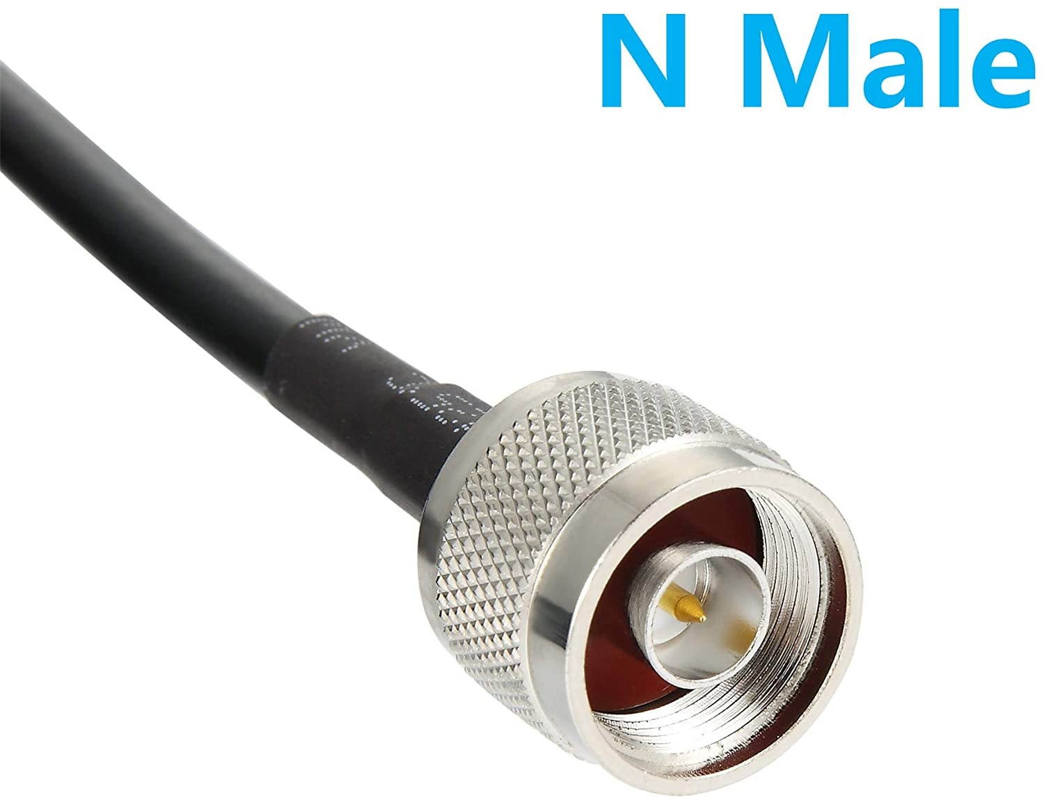 15 ft Low-Loss Coaxial Extension Cable (50 Ohm) N Male to N Male Connector GEMEK Pure Copper Coax Cables for 3G/4G/5G/LTE/ADS-B/Ham/GPS/WiFi/RF Radio to Antenna or Surge Arrester Use (Not for TV)