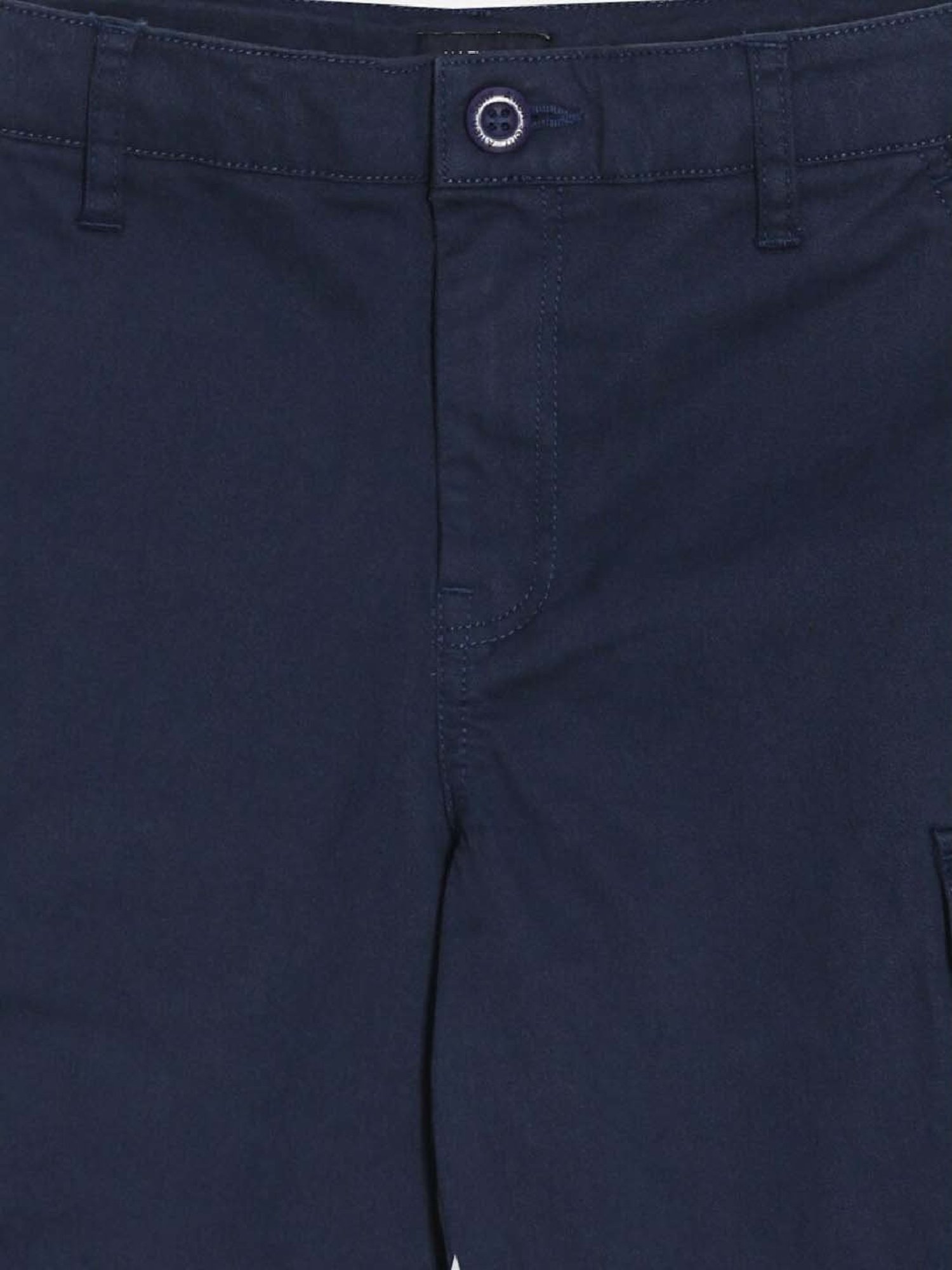 Allen Solly Boys Navy Cotton Solid Shorts