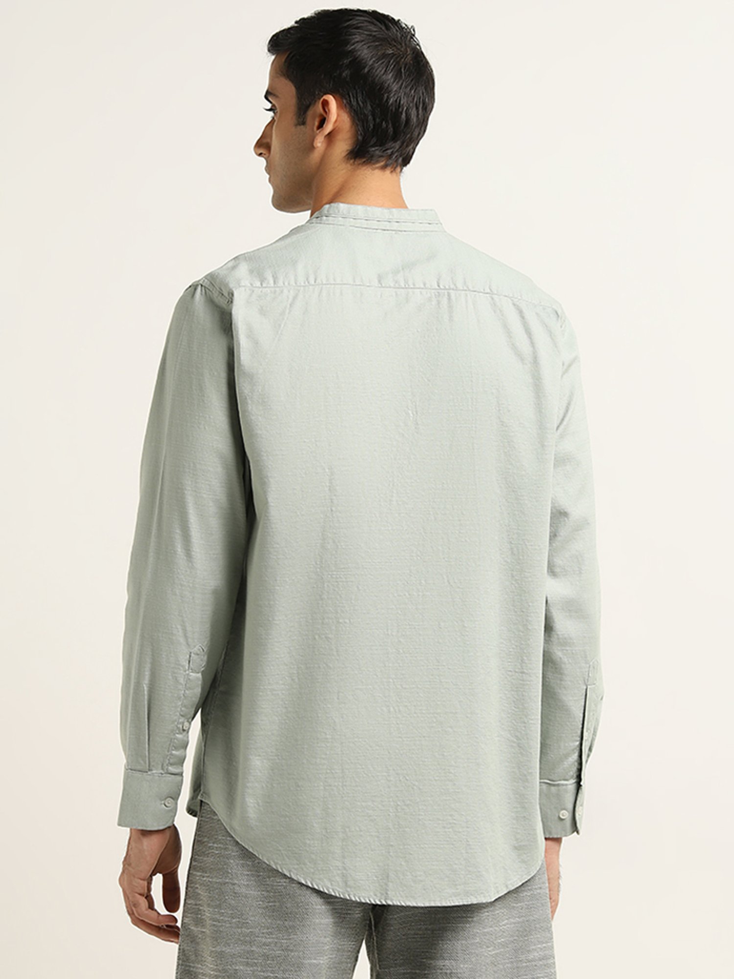 Ascot by Westside Sage Solid Relaxed-Fit Cotton Shirt