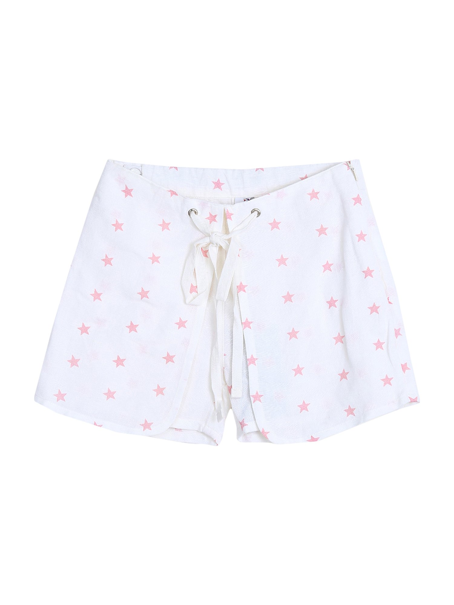 Elle Kids Off White Cotton Printed Shorts