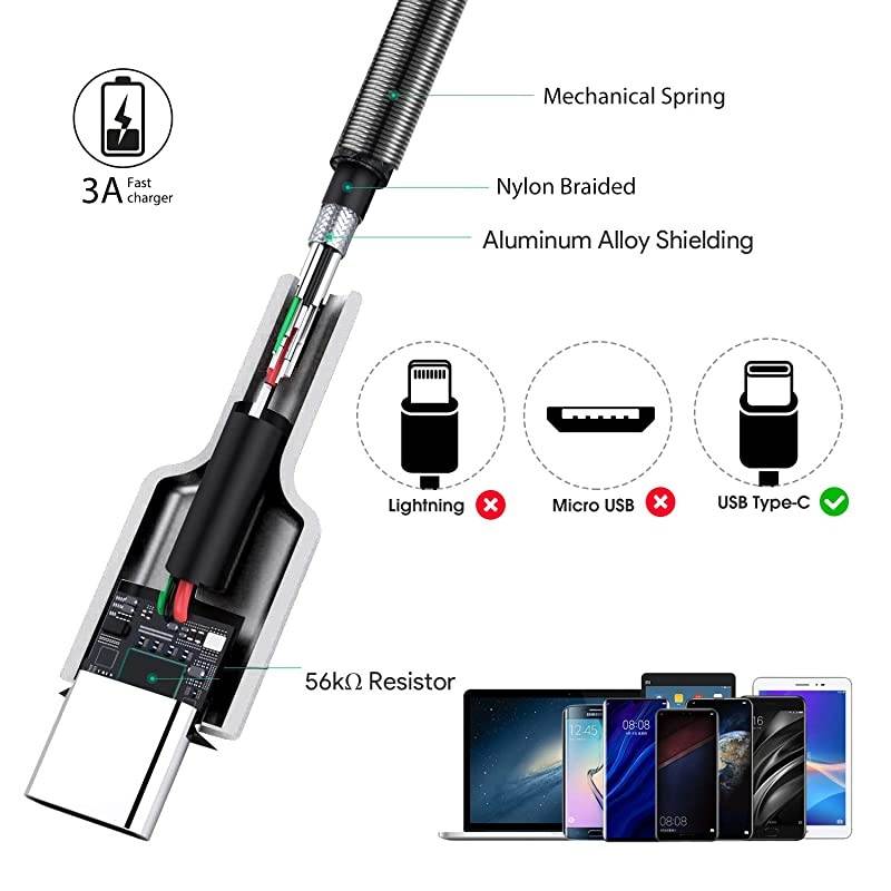 with Samsung Galaxy S9 S8 Plus Charger 3A Fast Charging 3 Pack TPE USB C Cable 6ftUSB A to Type C Replacement for Samsung S10 Note 10 9 8 Pixel LG V30 G6 G5 Google Pixel