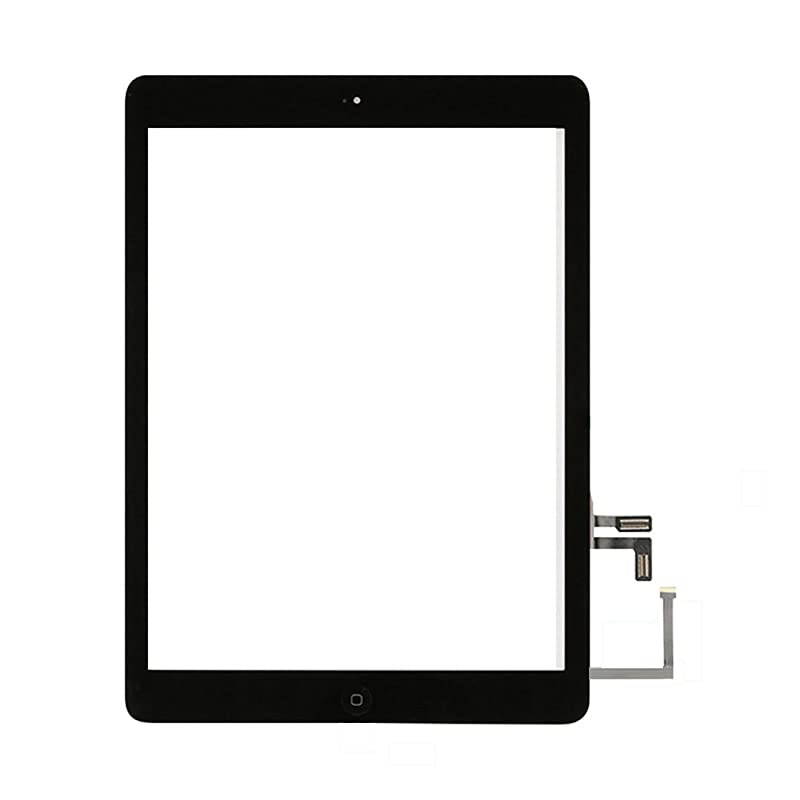 Black IPad Air 1st Generation Touch Screen Digitizer Glass Replacement Modle A1474 A1475 A1476 with Home ButtonCamera HolderPreinstalled AdhesiveTool Kit